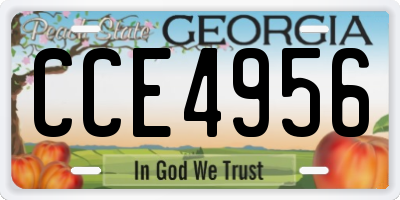 GA license plate CCE4956