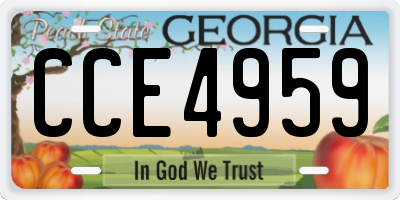 GA license plate CCE4959