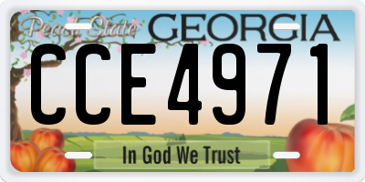 GA license plate CCE4971
