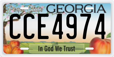 GA license plate CCE4974