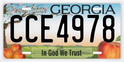 GA license plate CCE4978