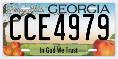 GA license plate CCE4979