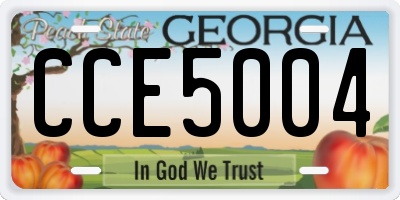 GA license plate CCE5004