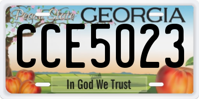 GA license plate CCE5023