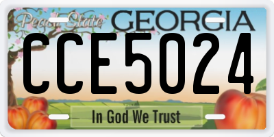 GA license plate CCE5024