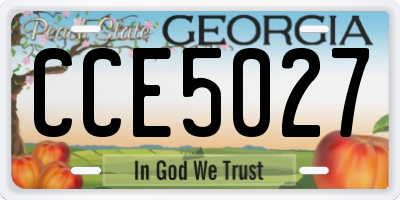 GA license plate CCE5027