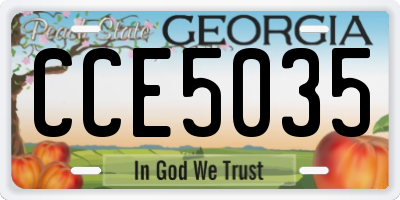 GA license plate CCE5035