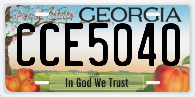 GA license plate CCE5040