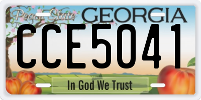 GA license plate CCE5041