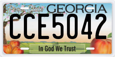 GA license plate CCE5042