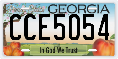 GA license plate CCE5054