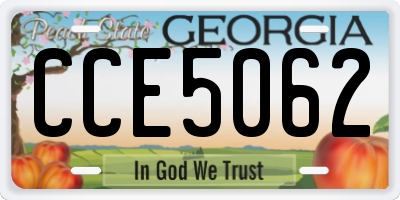 GA license plate CCE5062