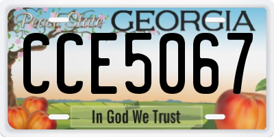 GA license plate CCE5067