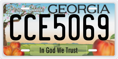 GA license plate CCE5069