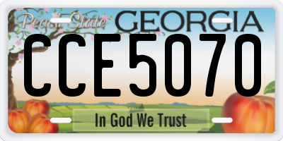 GA license plate CCE5070