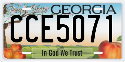 GA license plate CCE5071