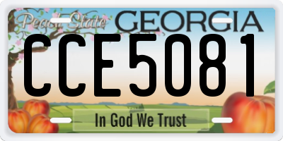 GA license plate CCE5081