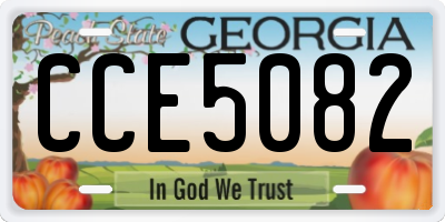 GA license plate CCE5082
