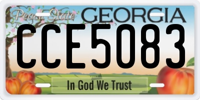 GA license plate CCE5083