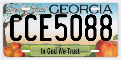 GA license plate CCE5088