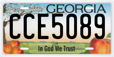 GA license plate CCE5089