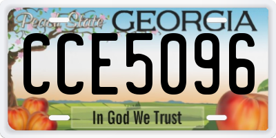 GA license plate CCE5096