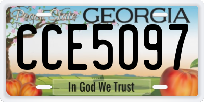 GA license plate CCE5097