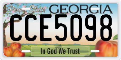 GA license plate CCE5098