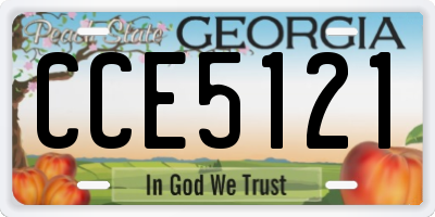 GA license plate CCE5121