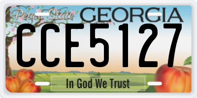 GA license plate CCE5127