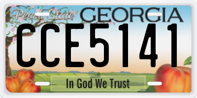 GA license plate CCE5141