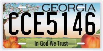 GA license plate CCE5146