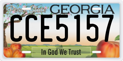 GA license plate CCE5157