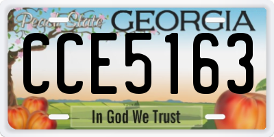 GA license plate CCE5163