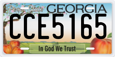 GA license plate CCE5165