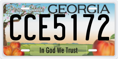 GA license plate CCE5172