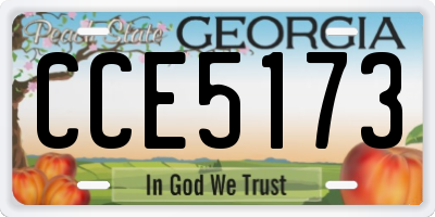 GA license plate CCE5173
