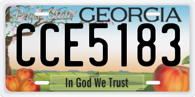 GA license plate CCE5183