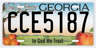 GA license plate CCE5187