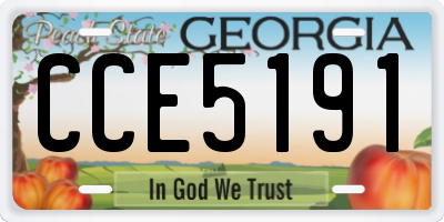 GA license plate CCE5191