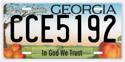 GA license plate CCE5192