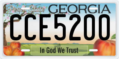 GA license plate CCE5200