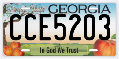 GA license plate CCE5203