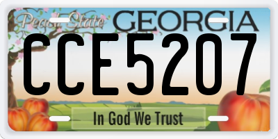 GA license plate CCE5207
