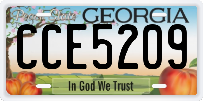 GA license plate CCE5209