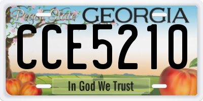 GA license plate CCE5210