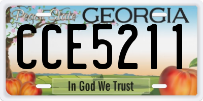 GA license plate CCE5211