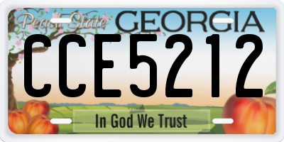 GA license plate CCE5212