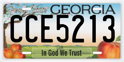 GA license plate CCE5213