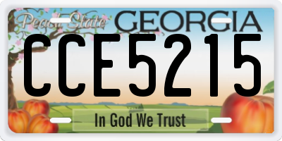 GA license plate CCE5215
